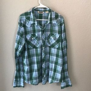 Salt Valley western snap button long sleeve xl